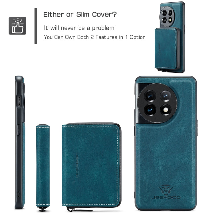 For OnePuls 11 JEEHOOD Magnetic Zipper Horizontal Flip Phone Leather Case