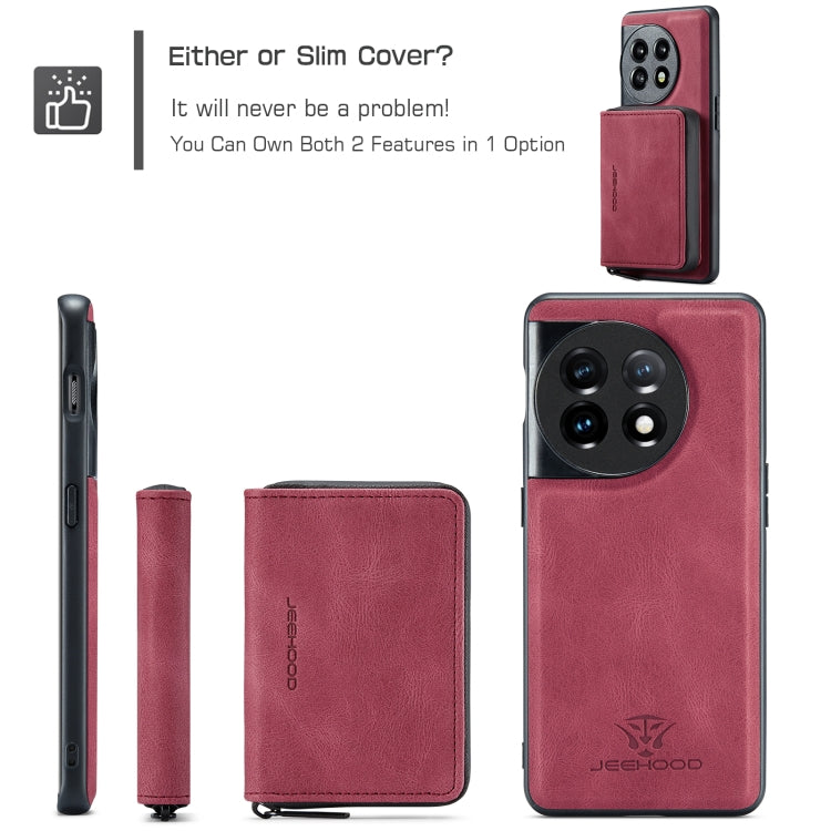 For OnePuls 11 JEEHOOD Magnetic Zipper Horizontal Flip Phone Leather Case