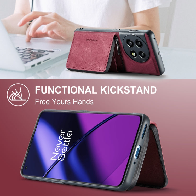 For OnePuls 11 JEEHOOD Magnetic Zipper Horizontal Flip Phone Leather Case