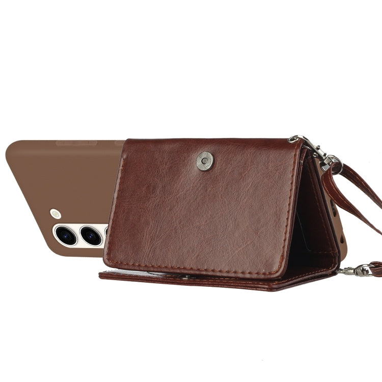 For Samsung Galaxy S23+ 5G Crossbody Lanyard Wallet Card Bag Phone Case