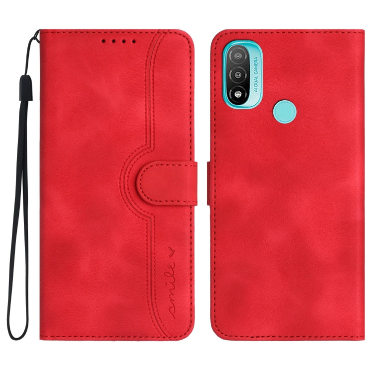 For Motorola Moto E20/E30/E40 Heart Pattern Skin Feel Leather Phone Case