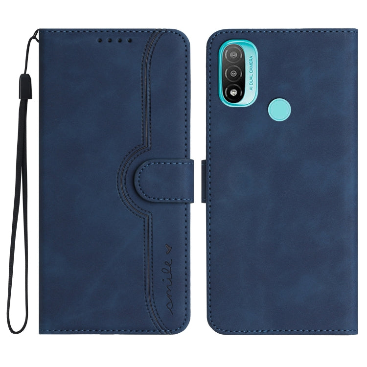 For Motorola Moto E20/E30/E40 Heart Pattern Skin Feel Leather Phone Case
