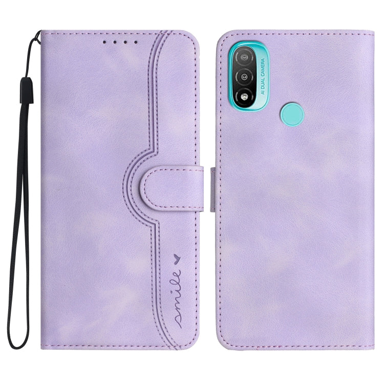 For Motorola Moto E20/E30/E40 Heart Pattern Skin Feel Leather Phone Case