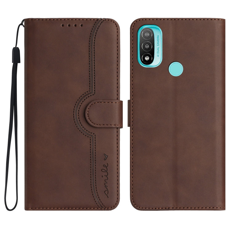 For Motorola Moto E20/E30/E40 Heart Pattern Skin Feel Leather Phone Case