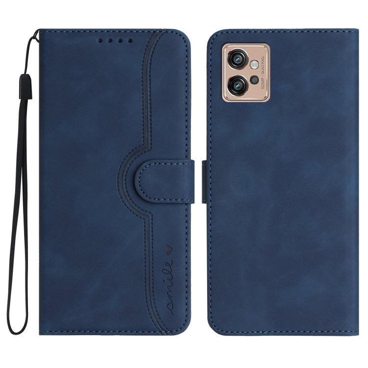 For Motorola Moto G32 Heart Pattern Skin Feel Leather Phone Case