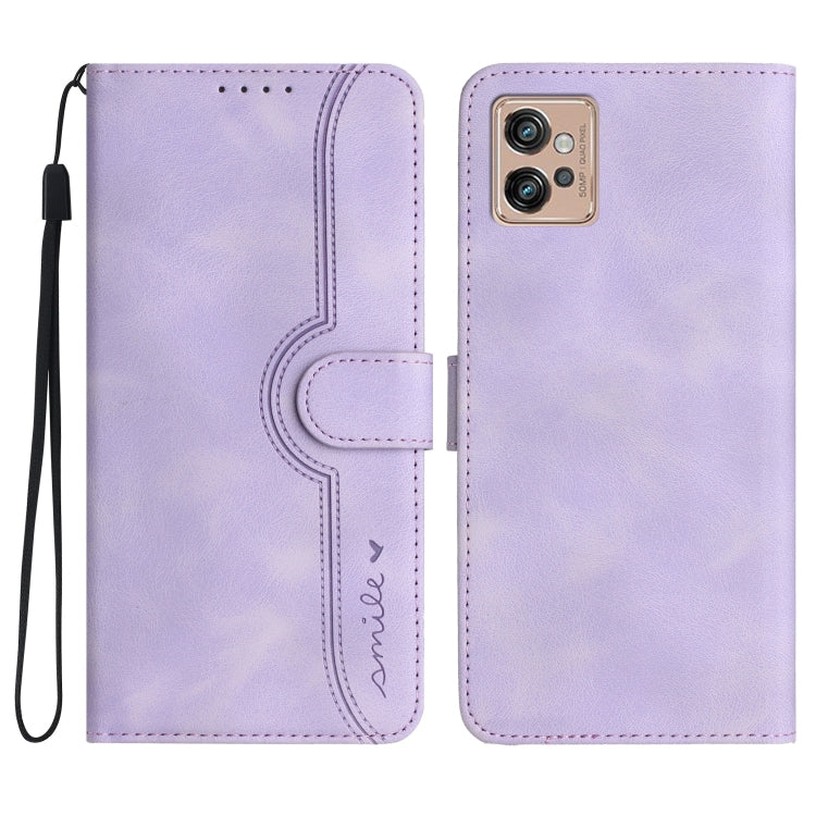 For Motorola Moto G32 Heart Pattern Skin Feel Leather Phone Case