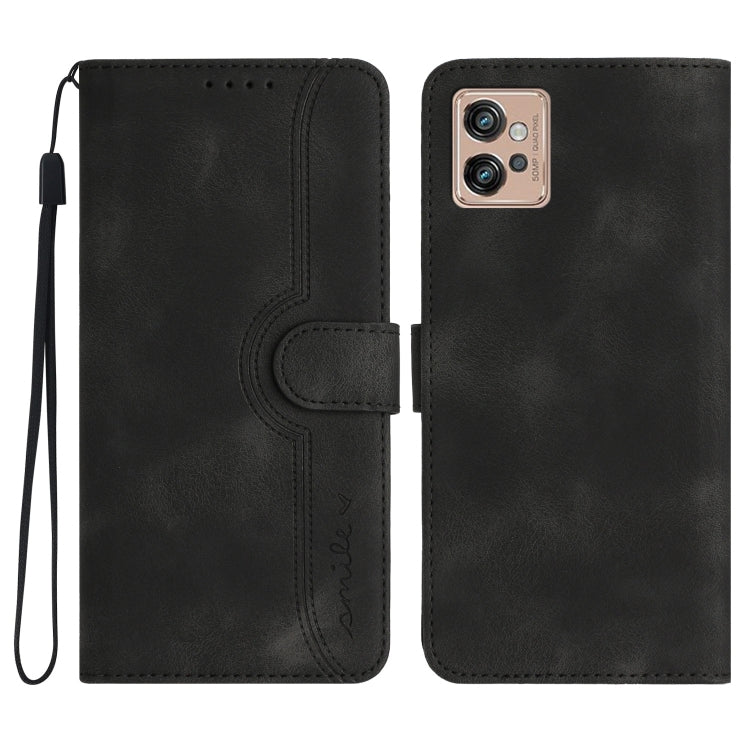 For Motorola Moto G32 Heart Pattern Skin Feel Leather Phone Case