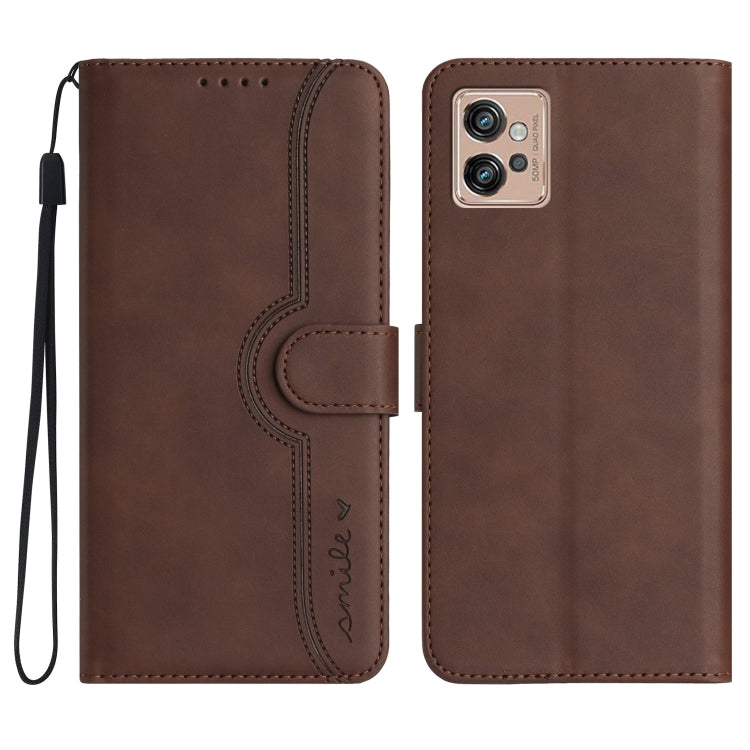 For Motorola Moto G32 Heart Pattern Skin Feel Leather Phone Case