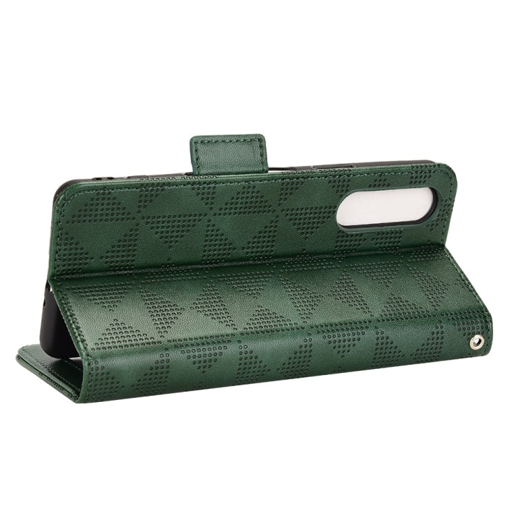 For Sony Xperia 5 II Symmetrical Triangle Leather Phone Case