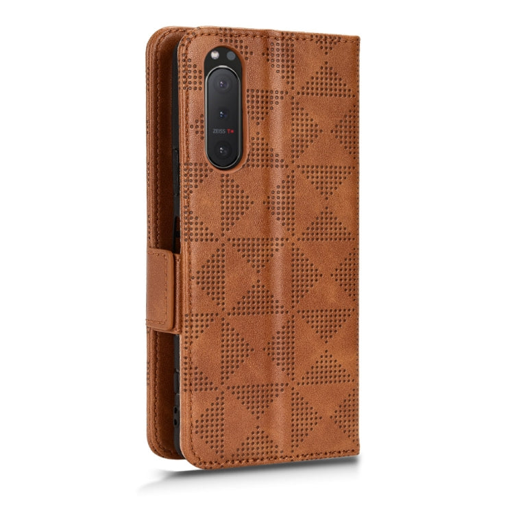 For Sony Xperia 5 II Symmetrical Triangle Leather Phone Case