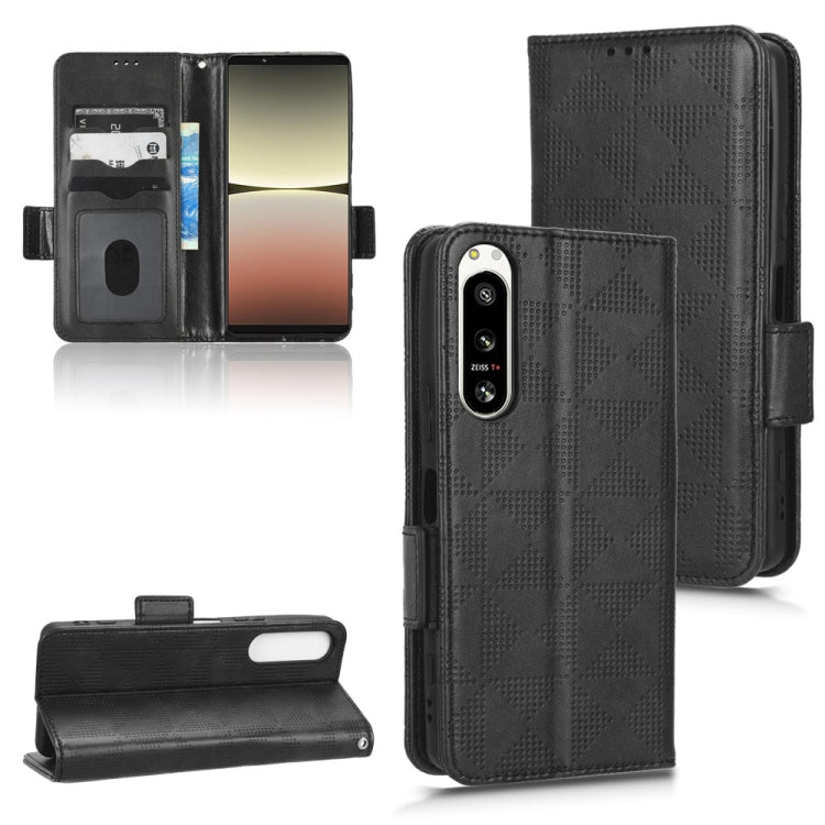 For Sony Xperia 5 IV Symmetrical Triangle Leather Phone Case