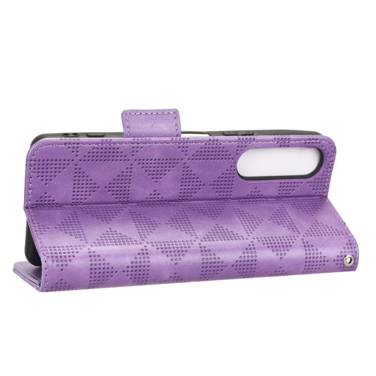 For Sony Xperia 5 IV Symmetrical Triangle Leather Phone Case