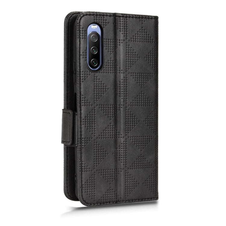 For Sony Xperia 10 III Symmetrical Triangle Leather Phone Case