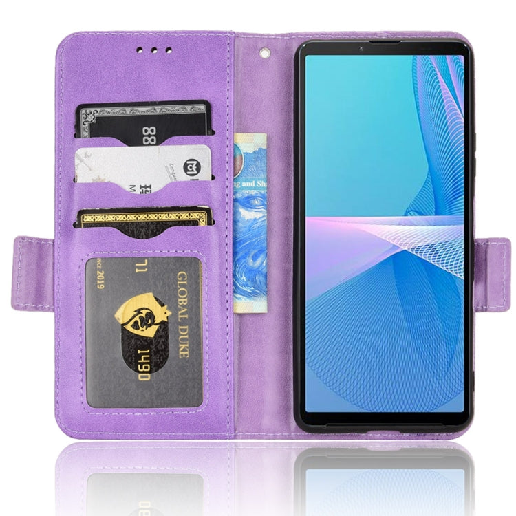For Sony Xperia 10 III Symmetrical Triangle Leather Phone Case