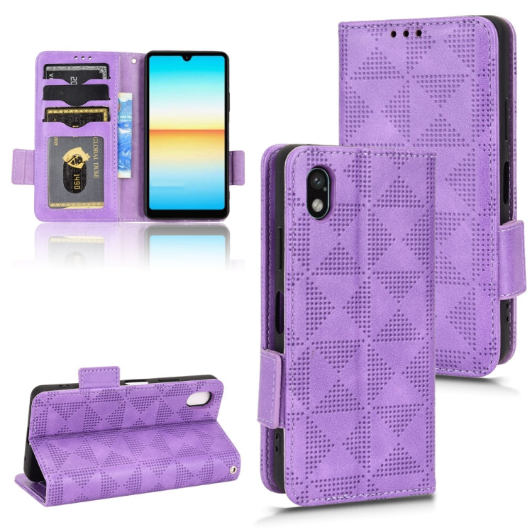 For Sony Xperia Ace III Symmetrical Triangle Leather Phone Case