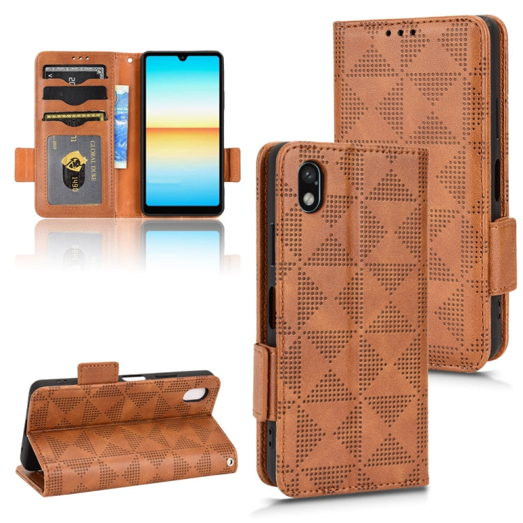 For Sony Xperia Ace III Symmetrical Triangle Leather Phone Case
