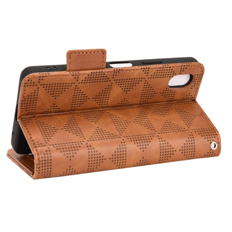 For Sony Xperia Ace III Symmetrical Triangle Leather Phone Case