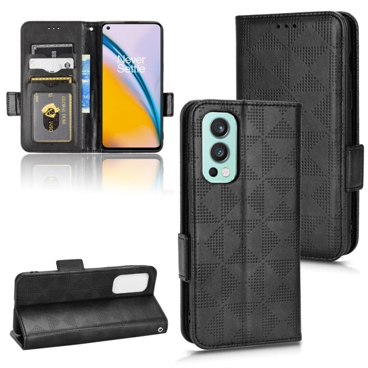 For OnePlus Nord 2 5G Symmetrical Triangle Leather Phone Case