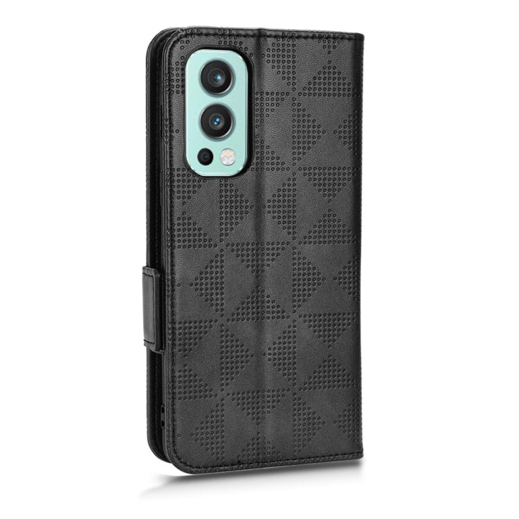 For OnePlus Nord 2 5G Symmetrical Triangle Leather Phone Case