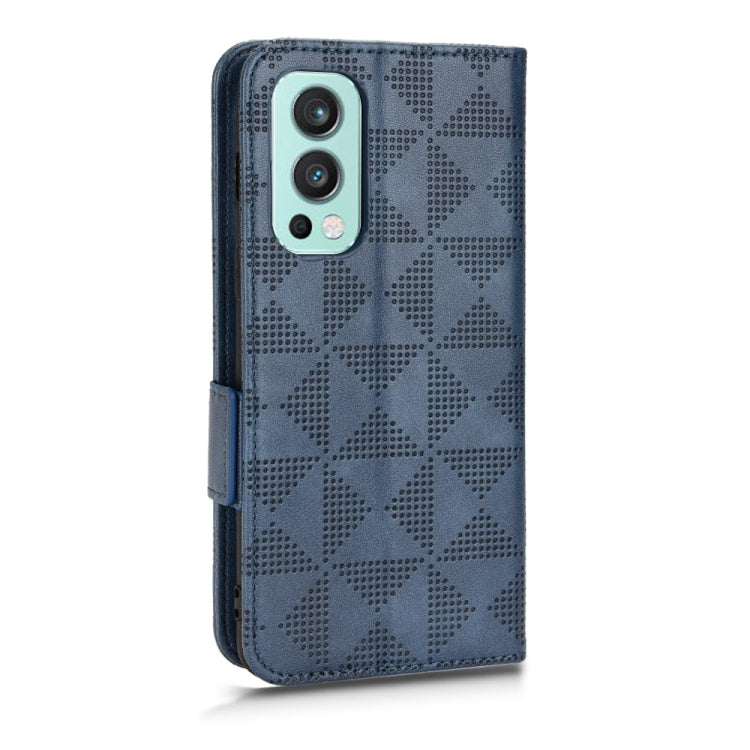 For OnePlus Nord 2 5G Symmetrical Triangle Leather Phone Case