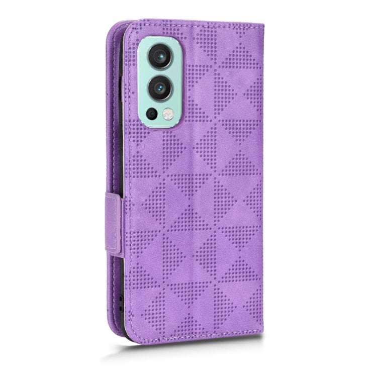For OnePlus Nord 2 5G Symmetrical Triangle Leather Phone Case