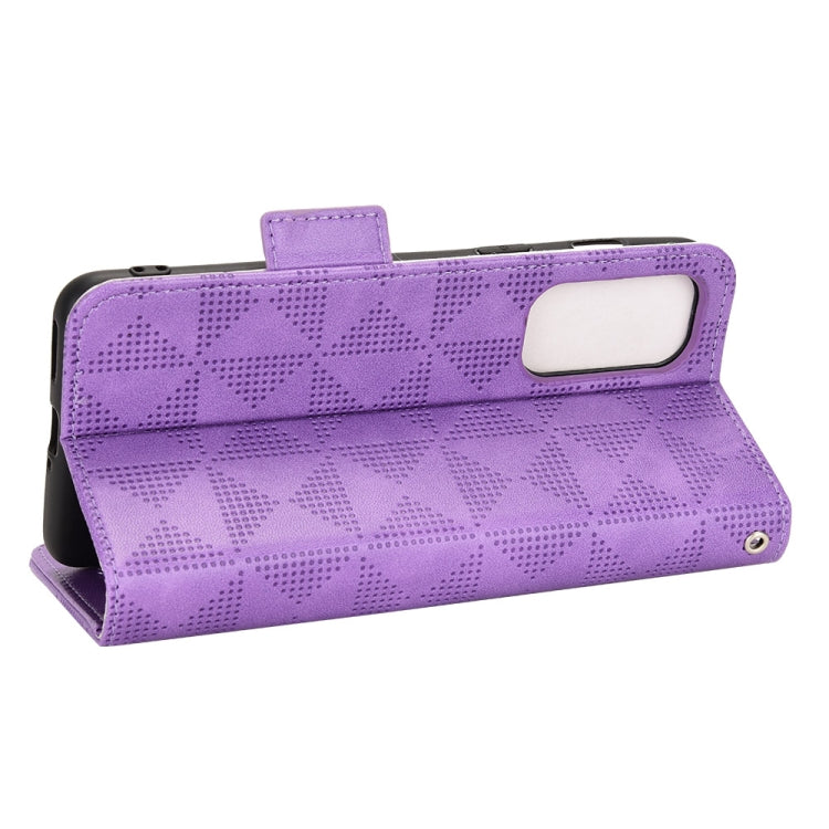 For OnePlus Nord 2 5G Symmetrical Triangle Leather Phone Case