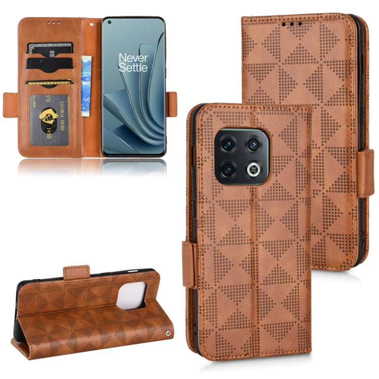 For OnePlus 10 Pro 5G Symmetrical Triangle Leather Phone Case