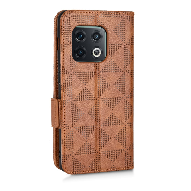 For OnePlus 10 Pro 5G Symmetrical Triangle Leather Phone Case