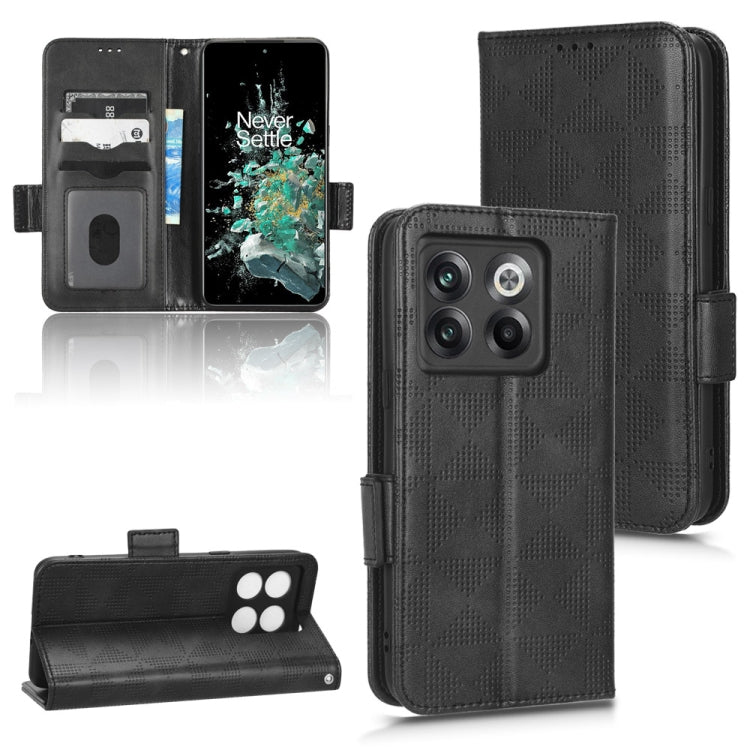 For OnePlus 10T Symmetrical Triangle Leather Phone Case