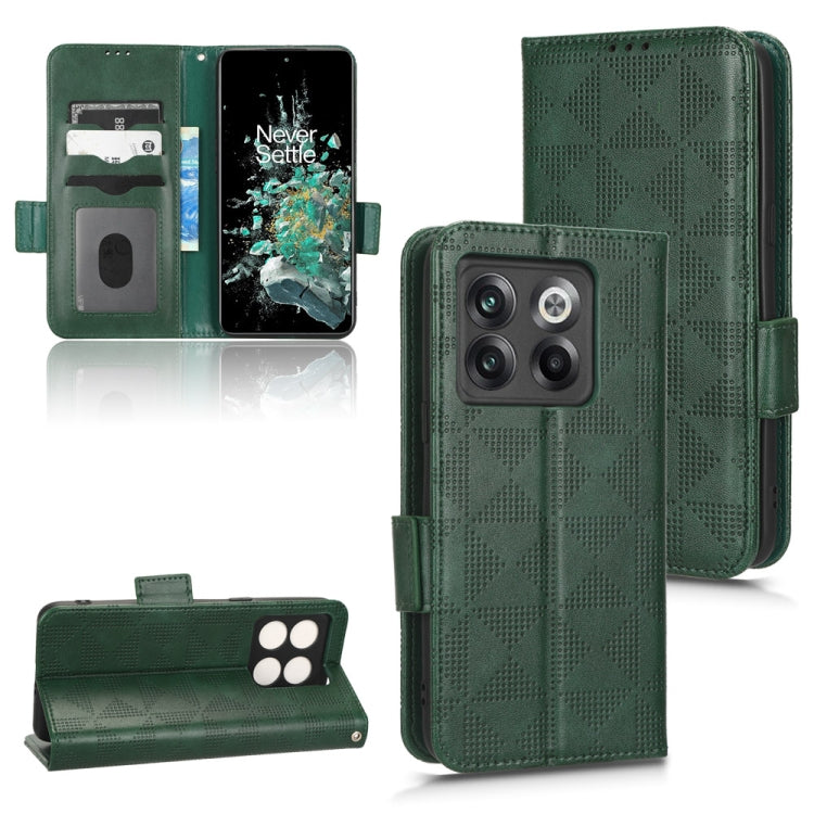 For OnePlus 10T Symmetrical Triangle Leather Phone Case