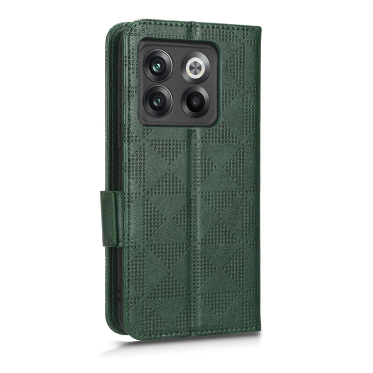 For OnePlus 10T Symmetrical Triangle Leather Phone Case