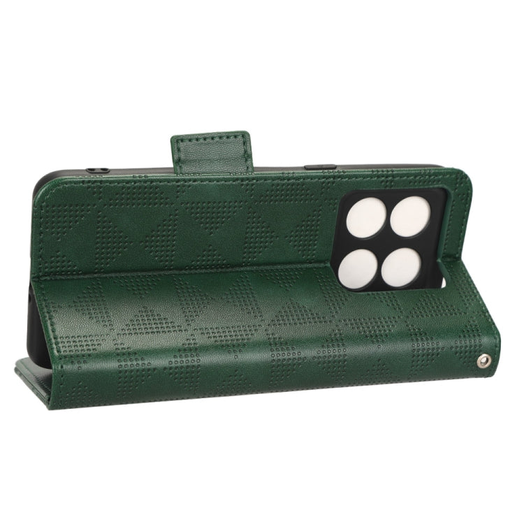 For OnePlus 10T Symmetrical Triangle Leather Phone Case