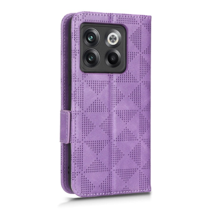 For OnePlus 10T Symmetrical Triangle Leather Phone Case