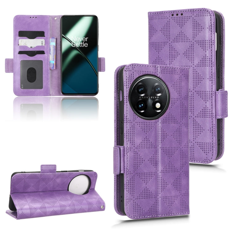 For OnePlus Ace 2 5G Symmetrical Triangle Leather Phone Case