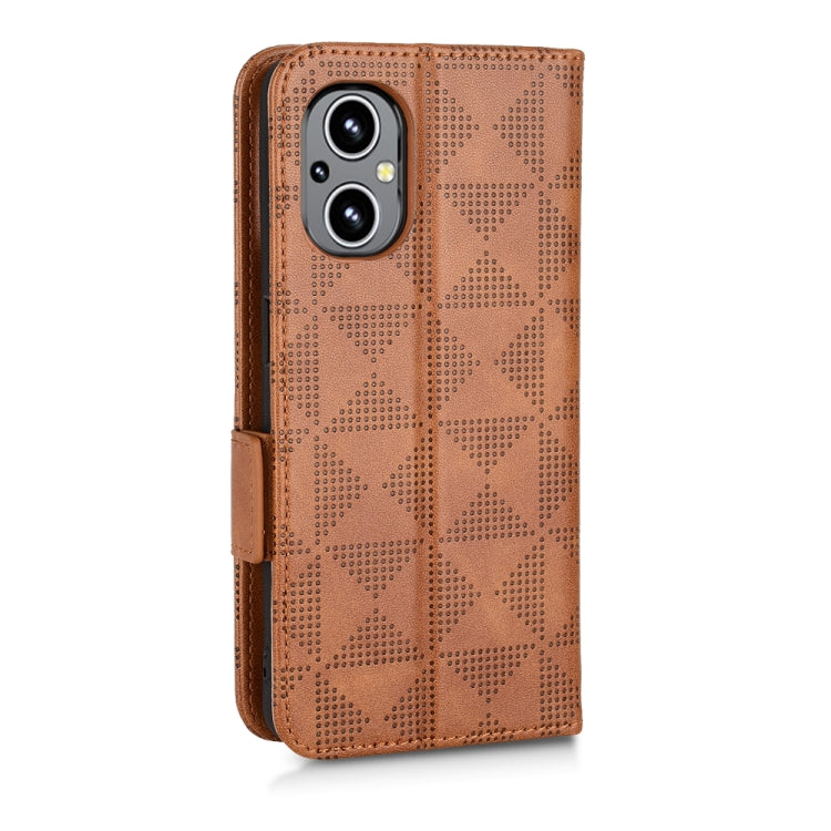 For OnePlus Nord N20 5G Symmetrical Triangle Leather Phone Case