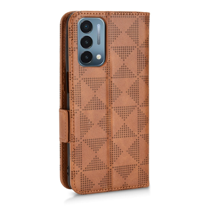 For OnePlus Nord N200 5G Symmetrical Triangle Leather Phone Case