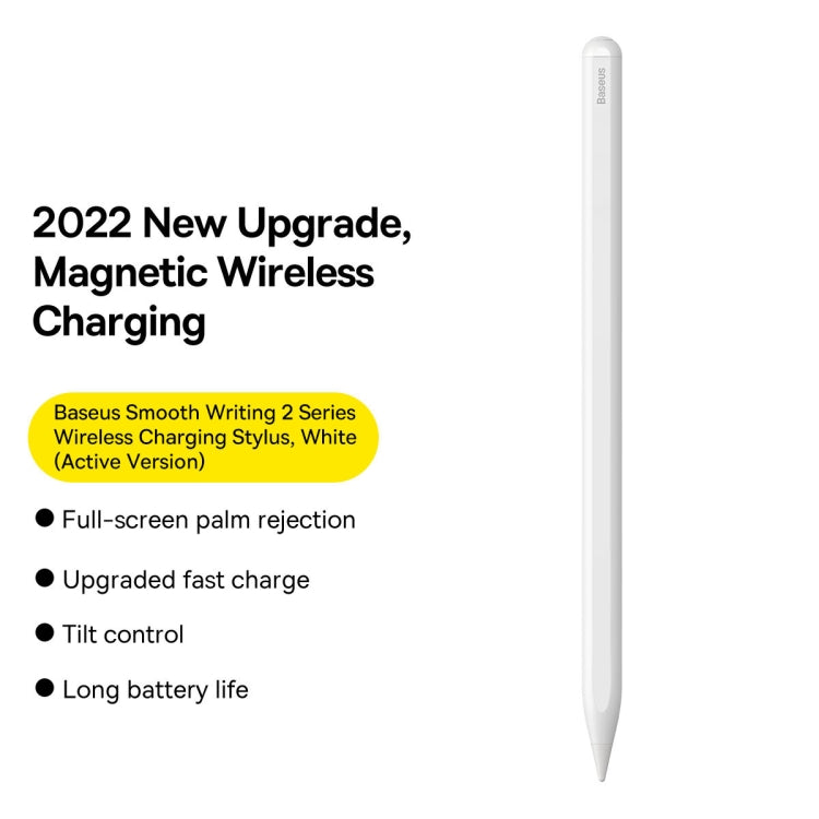 Baseus SXBC060002 2 Series Wireless Charging Capacitive Writing Stylus, Active Version(White)