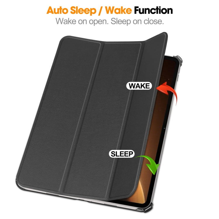 For OPPO Pad 2 11.6 inch Custer Pure Color 3-Fold Holder Smart Leather Tablet Case