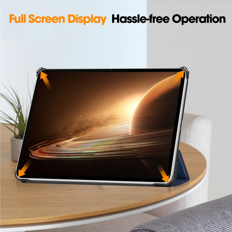 For OPPO Pad 2 11.6 inch Custer Pure Color 3-Fold Holder Smart Leather Tablet Case