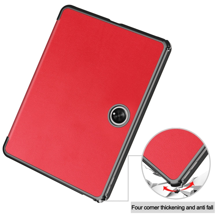For OPPO Pad 2 11.6 inch Custer Pure Color 3-Fold Holder Smart Leather Tablet Case