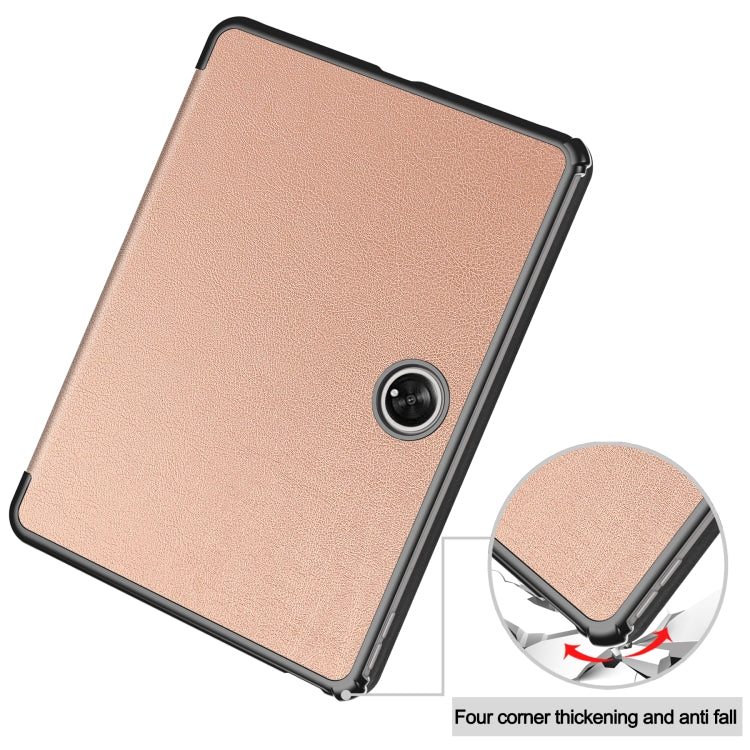 For OPPO Pad 2 11.6 inch Custer Pure Color 3-Fold Holder Smart Leather Tablet Case