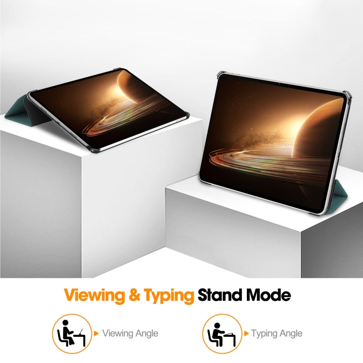 For OPPO Pad 2 11.6 inch Custer Pure Color 3-Fold Holder Smart Leather Tablet Case