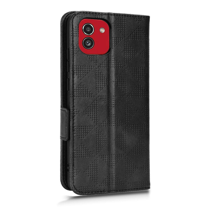 For Samsung Galaxy A03 EU Version Symmetrical Triangle Leather Phone Case