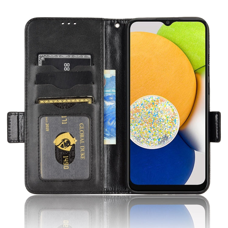 For Samsung Galaxy A03 EU Version Symmetrical Triangle Leather Phone Case