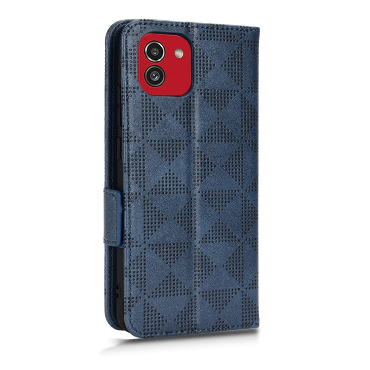 For Samsung Galaxy A03 EU Version Symmetrical Triangle Leather Phone Case