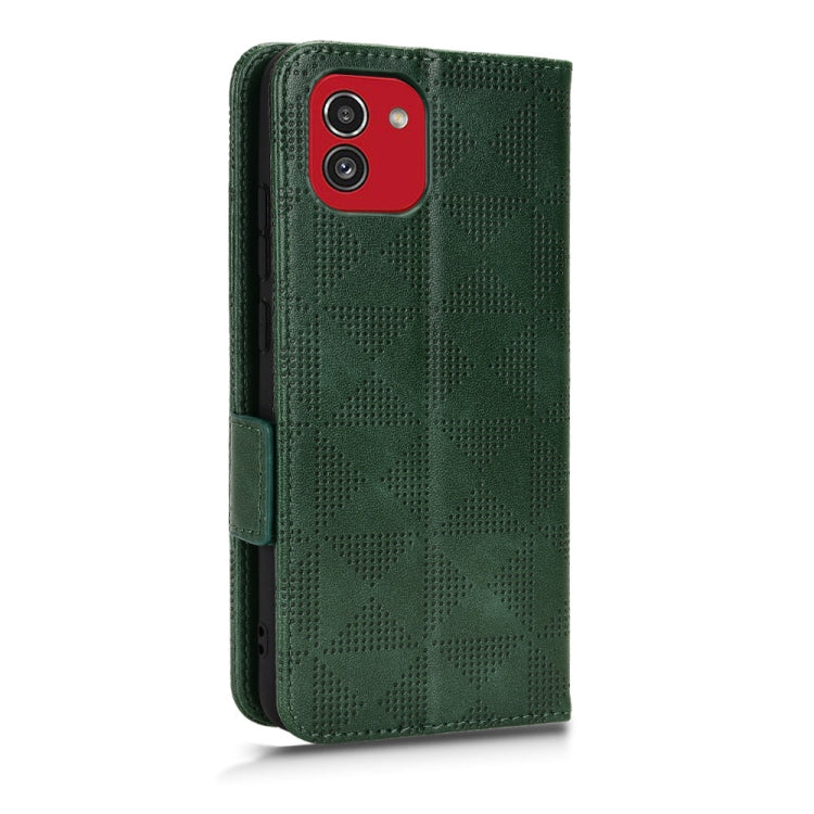 For Samsung Galaxy A03 EU Version Symmetrical Triangle Leather Phone Case