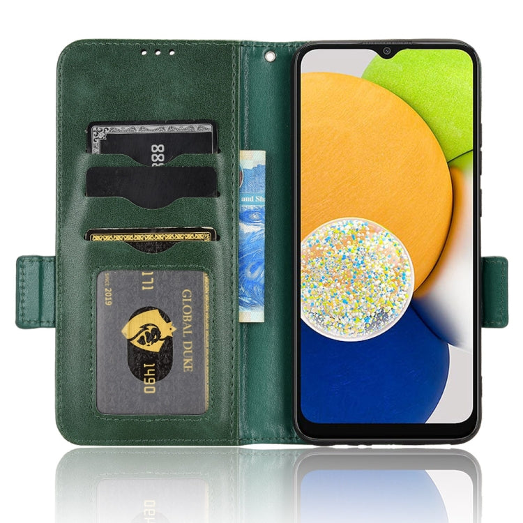 For Samsung Galaxy A03 EU Version Symmetrical Triangle Leather Phone Case