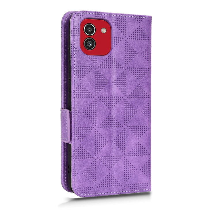 For Samsung Galaxy A03 EU Version Symmetrical Triangle Leather Phone Case