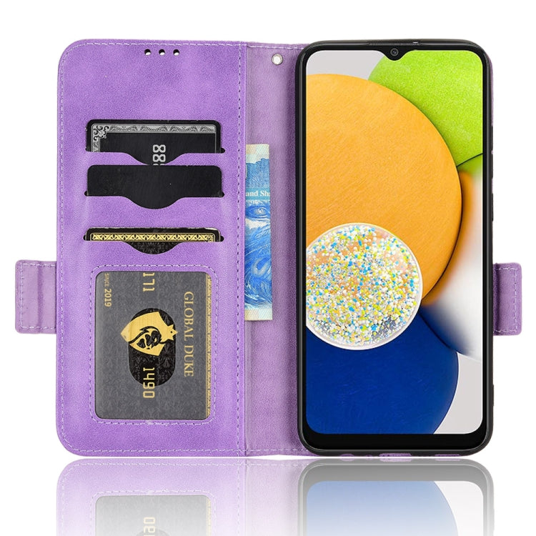 For Samsung Galaxy A03 EU Version Symmetrical Triangle Leather Phone Case