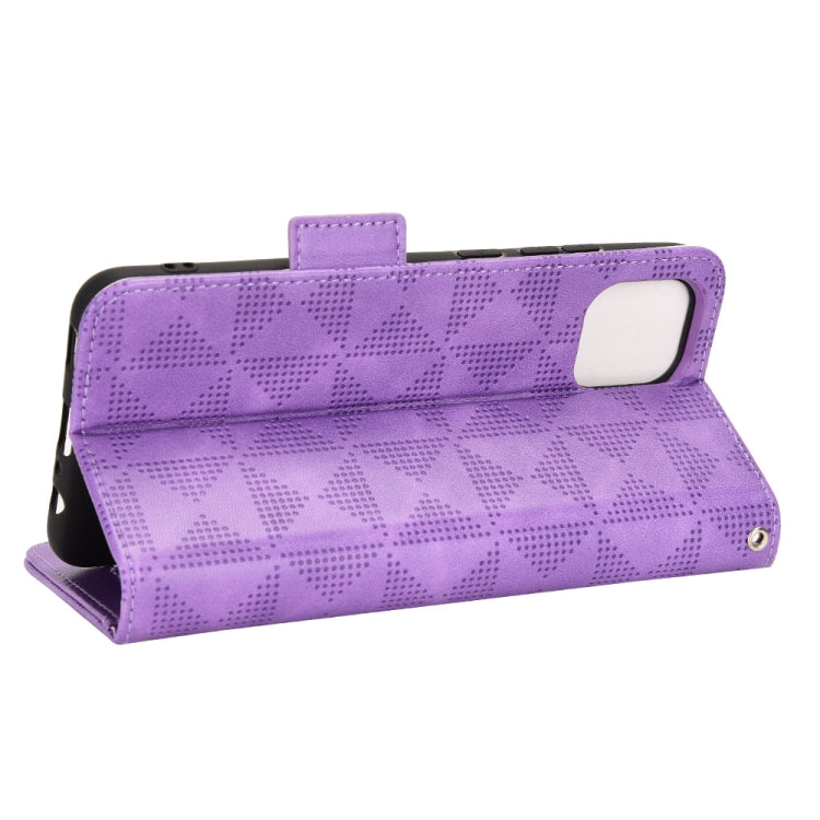 For Samsung Galaxy A03 EU Version Symmetrical Triangle Leather Phone Case